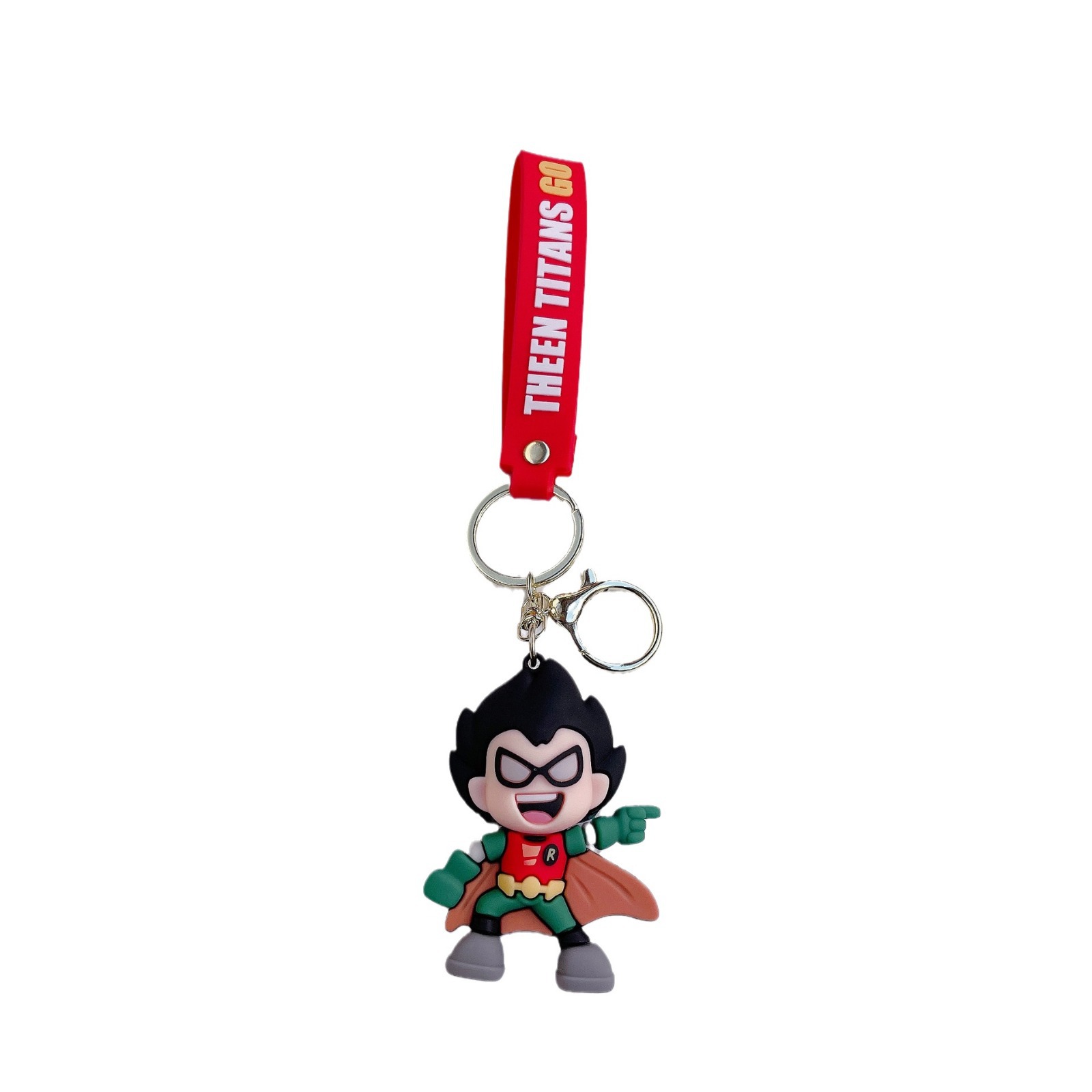 Cartoon Young Titan Attack Keychain Pendant Trendy Cool Beast Boy Robin Steel Rib Men and Women Ornaments Wholesale