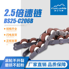 2.5倍速尼龙链条 BS25-C206B载具回流输送线 节距19.05组装生产线