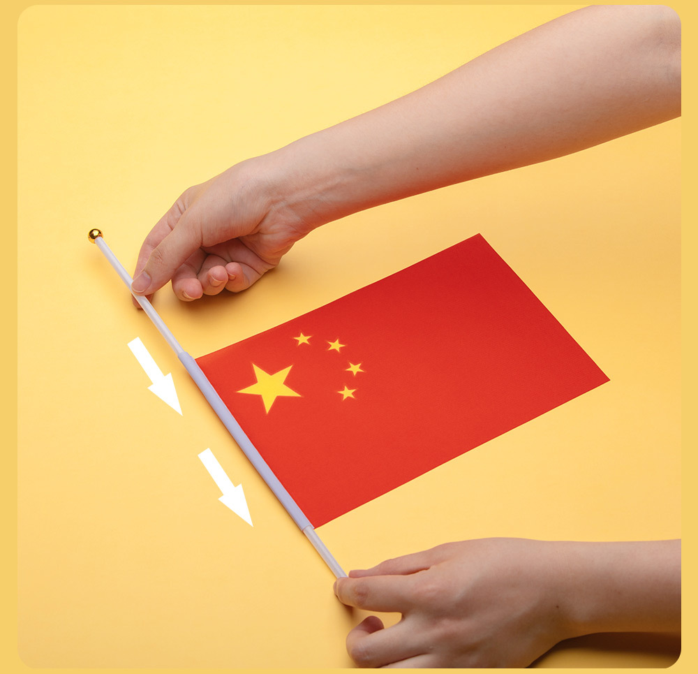 运动员装饰大国旗旗手升旗自行车男生飘手挥旗跳舞防水五角星桌旗