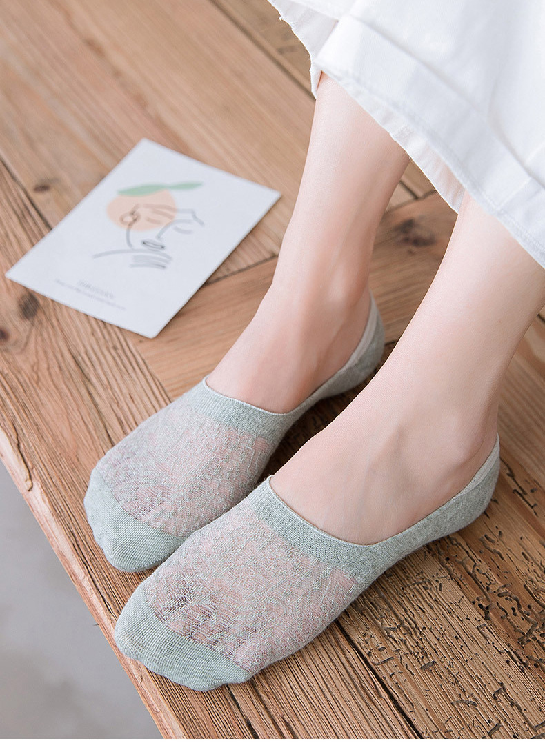 纯棉缕空女袜船袜夏季新款女士网眼短袜韩版浅口隐形薄袜子