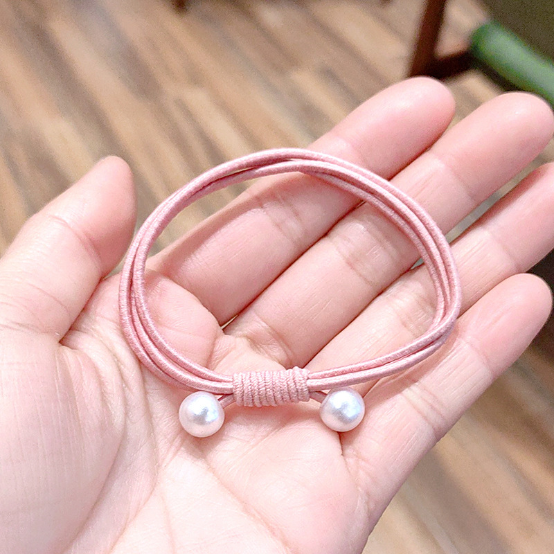 韩国简约珍珠头绳扎头发橡皮筋发圈小清新头饰个性发饰摆地摊货源