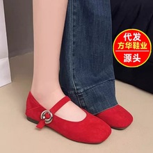 法式平底浅口单鞋女2025新款春夏配裙子百搭晚风温柔低跟玛丽珍鞋