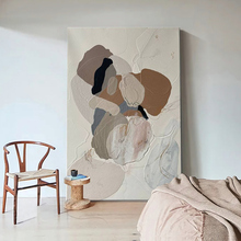 E PAINT原创手绘《相拥》北欧后现代客厅挂画卧室艺术油画样板间