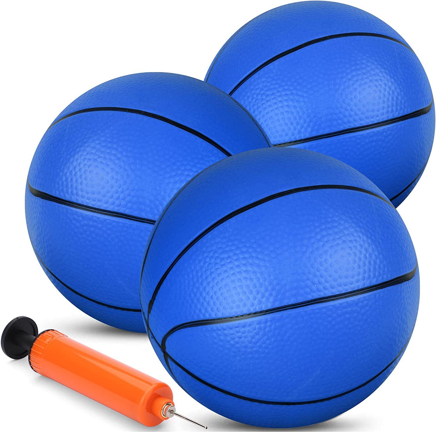 跨境热款弹力球三件套pvc6英寸小篮球室内外互动玩具球投掷投篮用