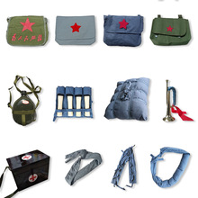 六一红军书包水壶冲锋老式挎包医药箱干粮袋行军包八路军演出道具