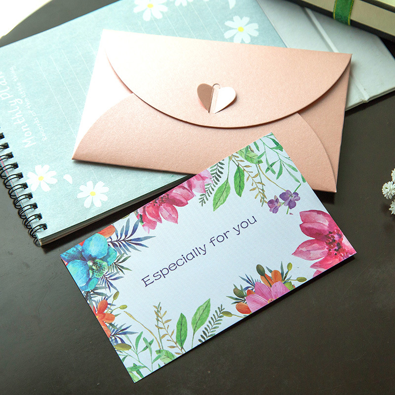 39成交0件韩国复古爱心扣贺卡信封信纸套装蝴蝶创意心心扣装饰情书大