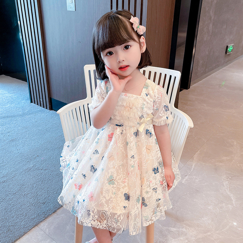 三岁女童公主裙夏季儿童洋气小童韩版蕾丝幼儿仙女连衣裙夏装裙子