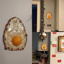 装饰品家居摆件Fried Egg Hanging on a Nail煎蛋树脂工艺品挂件