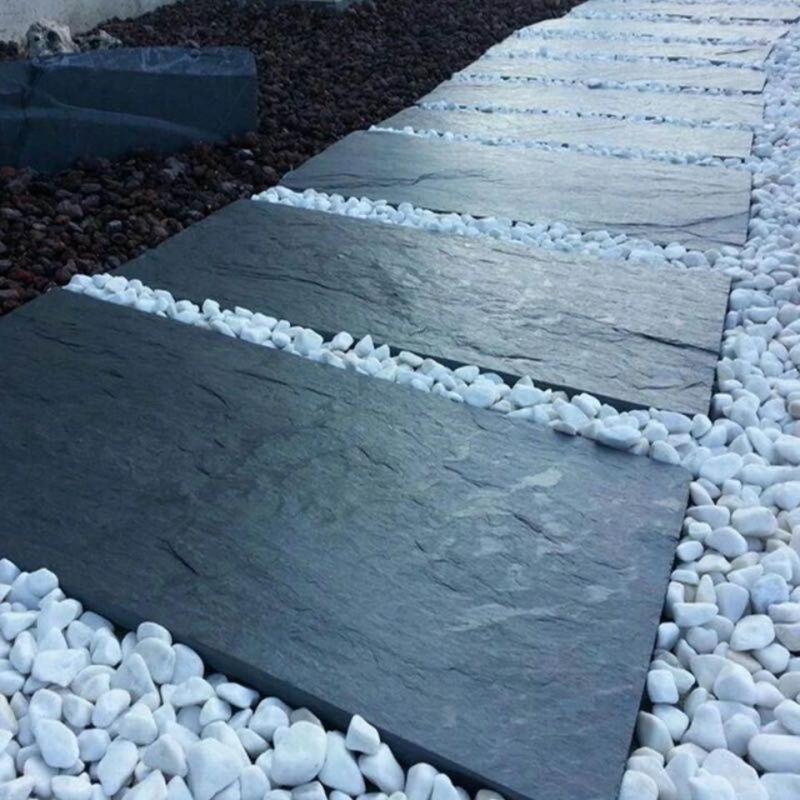 踏步石花园汀步石草坪毛边庭院青石板地砖天然文化石室外防滑丁步