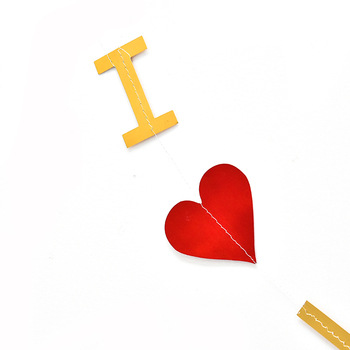 i love you情人节爱心拉旗浪漫求婚婚房爱心挂饰表白道具-阿里巴巴