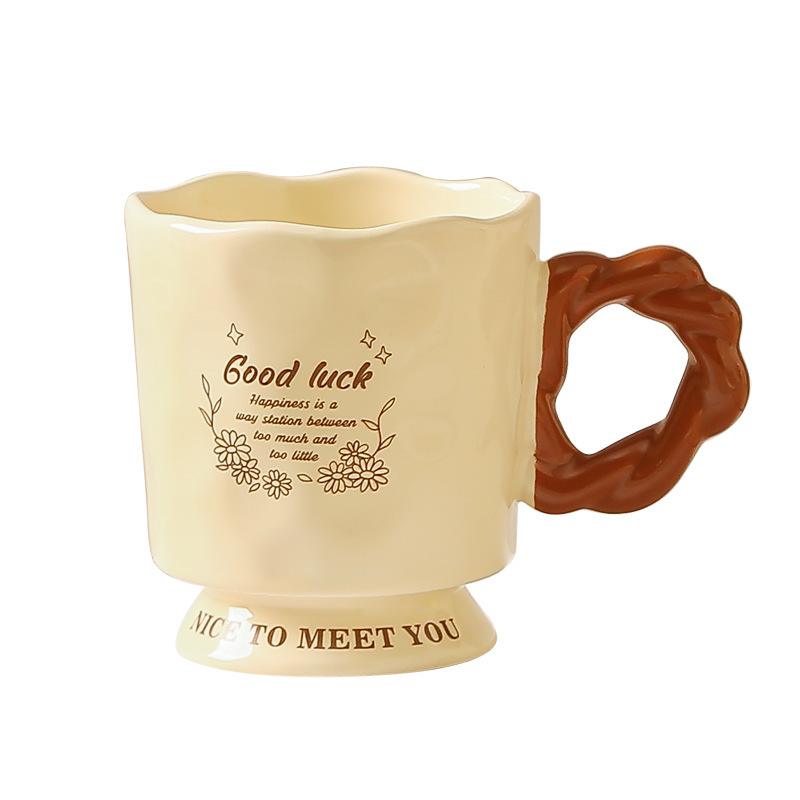 Creative Wine Goblet Milk Fufu Mug Special-Interest Design Home Office Ceramic Cup Girl Good-looking Drinking Cup