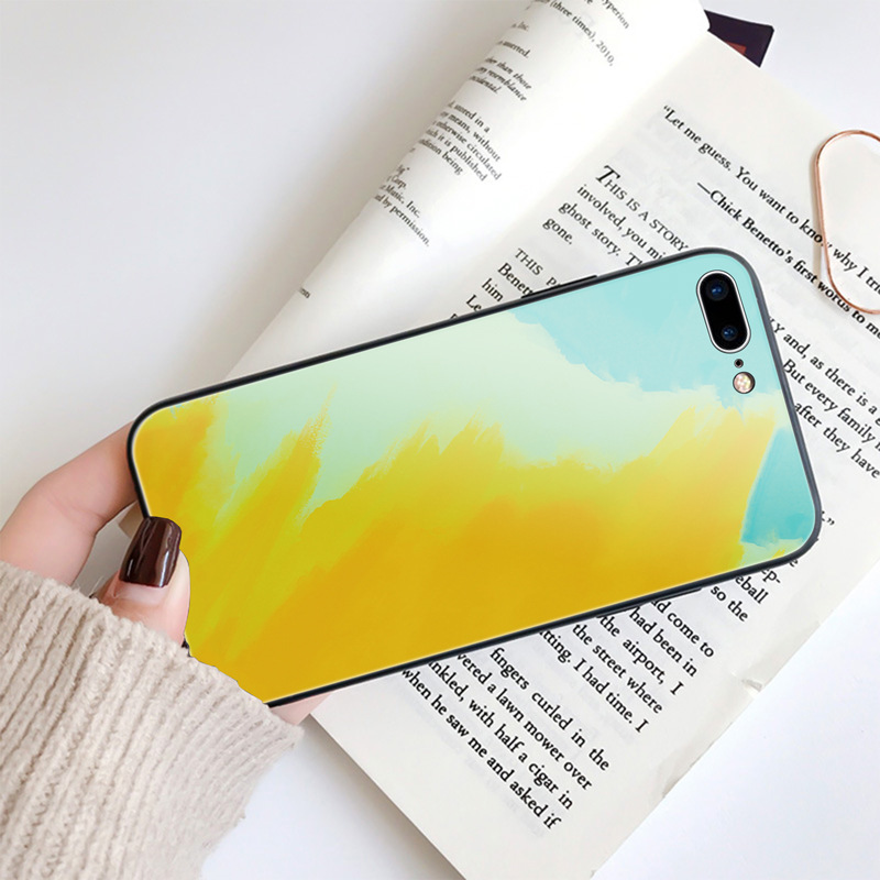 红米k40s 9c 10x k50 6pro 8a k30s 9a k20 7a缤纷水彩玻璃手机壳