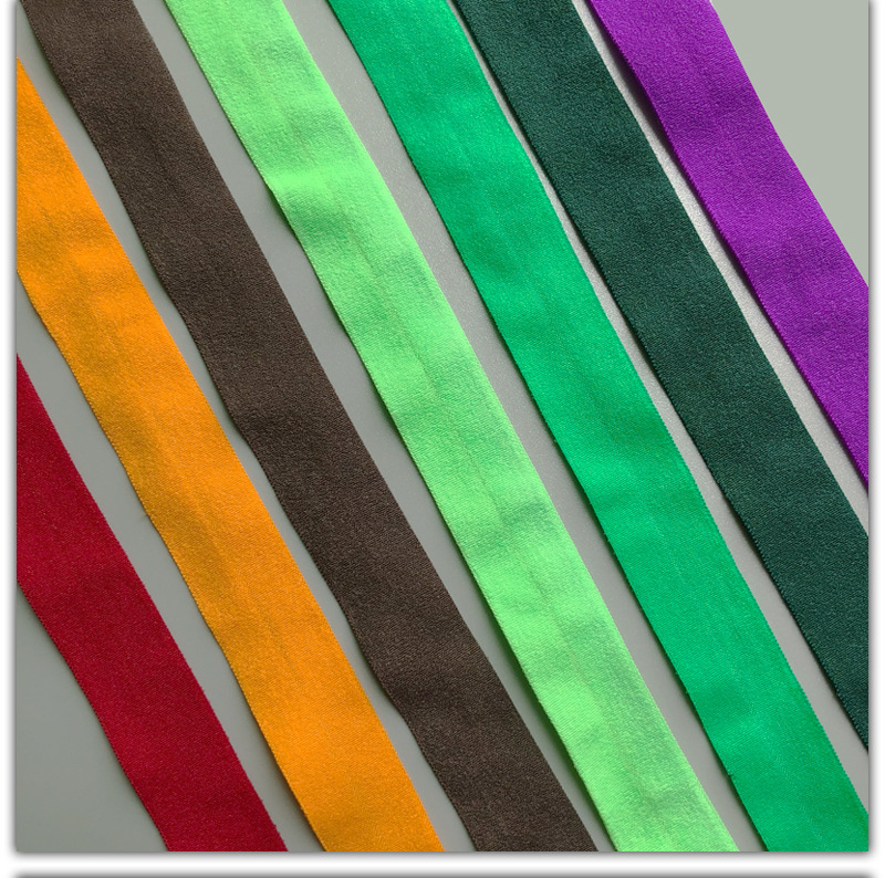 2cm彩色弹力包边带 家纺内衣松紧带对折布条羽绒服包边条服装辅料