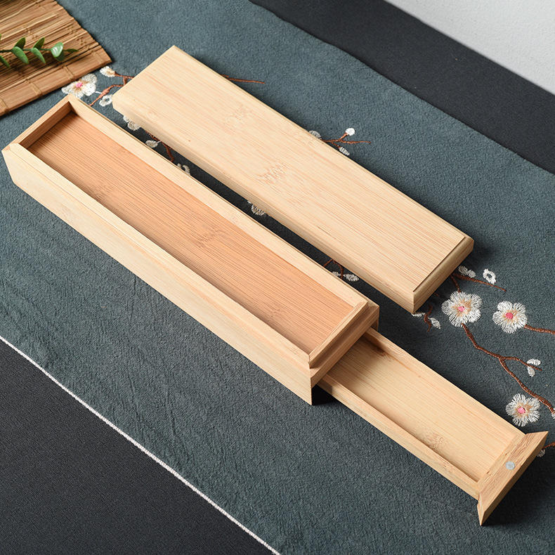 楠竹木线香盒 木质双层线香抽拉木盒 香座香插摆件木盒