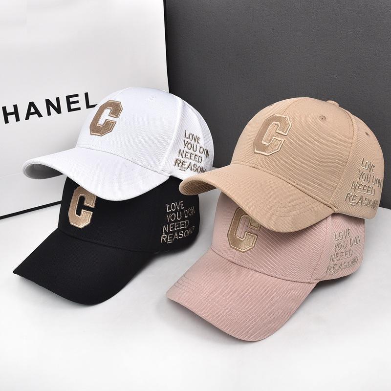 Hat Women's Spring and Summer Minority Simple Embroidered C Letter Baseball Cap Korean Ins All-Matching Fashion Brand Sun-Poof Peaked Cap