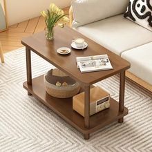 实木茶几可移动客厅家用双层沙发茶桌边柜简易小方桌置物夹缝桌子