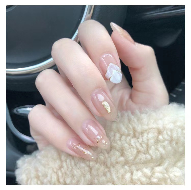 美甲甲片免刻磨超薄无痕美甲店专用透明假指甲贴片全贴半贴穿戴甲