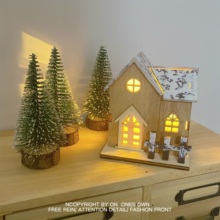 雪中小屋发光小木屋小房子拍照道具 桌面创意摆件 圣诞节装饰礼倍