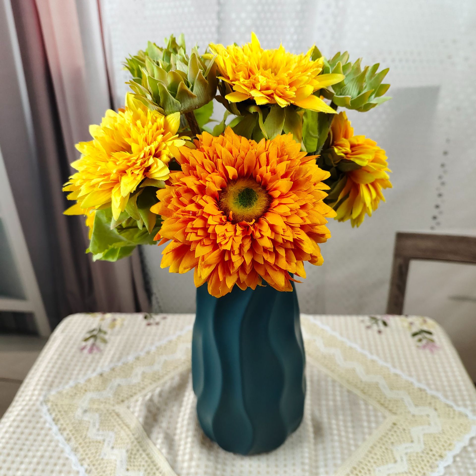 5头向日葵花仿真花向日葵ins风假花家居客厅装饰花-阿里巴巴