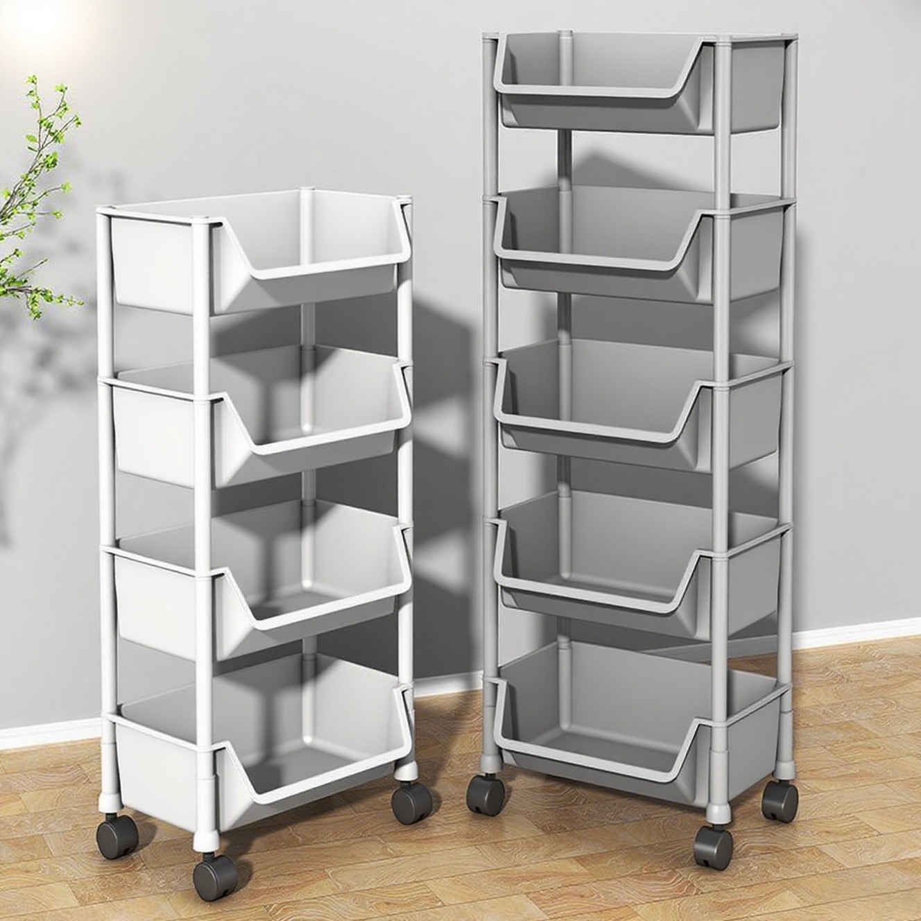 书架置物架小推车移动家用零食落地多层客厅收纳柜子厨房客厅架子