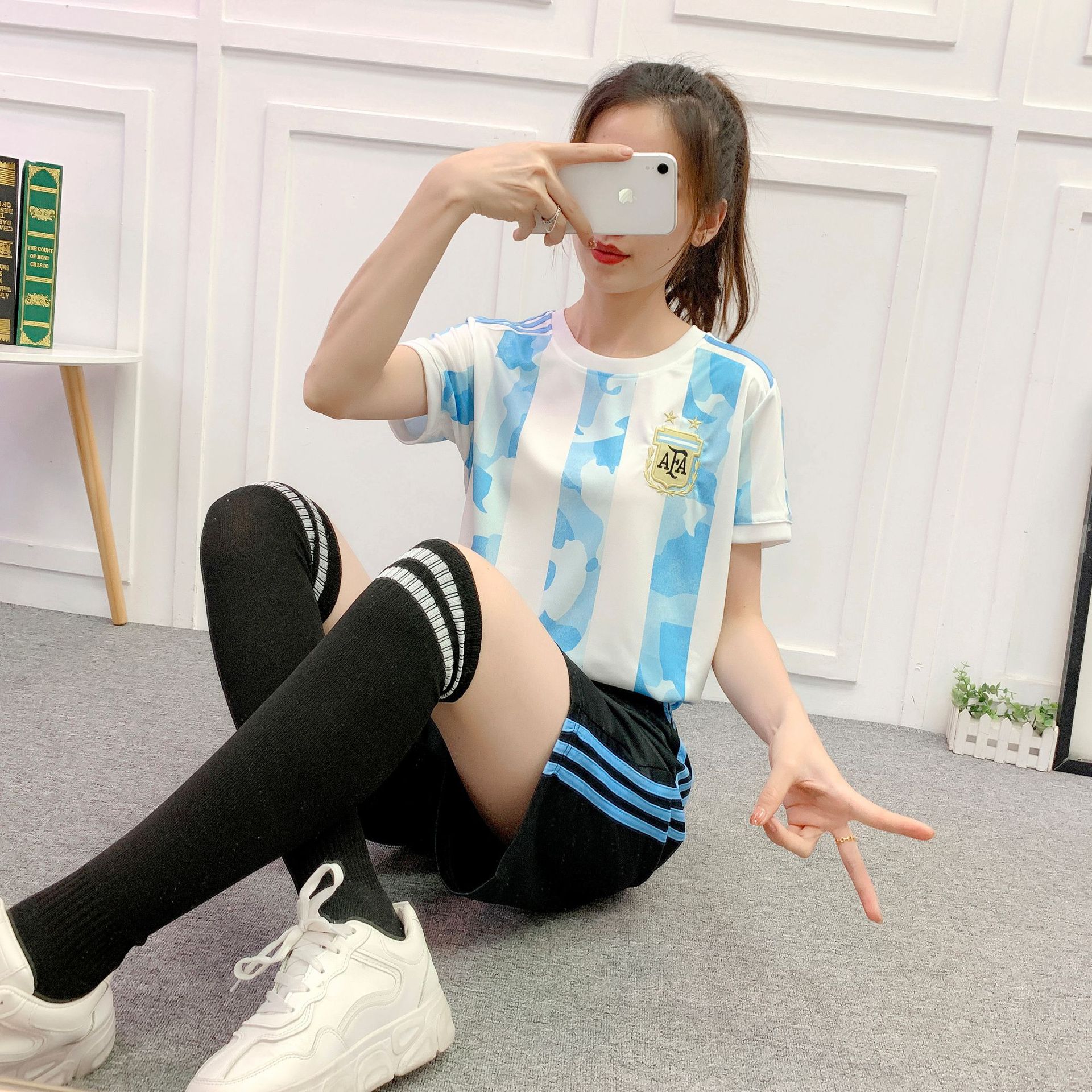 足球服女新款儿童足球球衣个性定制学生比赛训练班服足球服套装