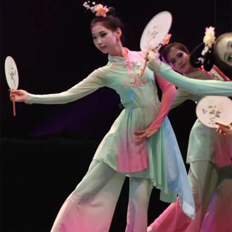淡妆浓抹总相宜舞蹈服装女子团扇群舞表演服夏季古典舞演出服新款