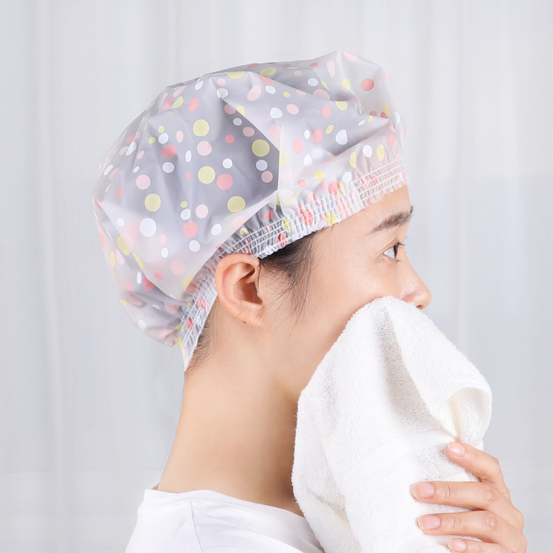 日本浴帽防水洗澡帽加厚成人儿童洗脸沐浴包头巾塑料松紧浴帽
