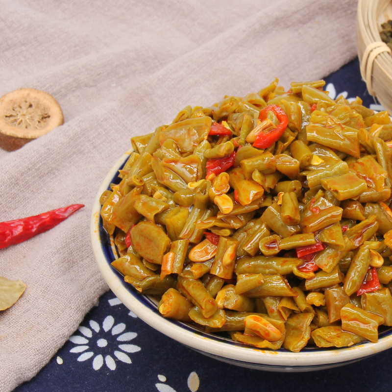 红油酸豆角整箱10斤酱菜香辣豇豆泡菜小咸菜下饭菜批发商用