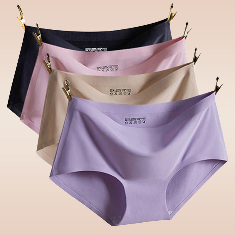 内裤冰丝【多组合装】无痕女中腰一片式弹力三角裤头2022年新款