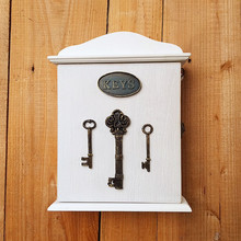 新入荷欧式复古进门玄观钥匙壁挂木质钥匙盒首饰盒挂钩创意
