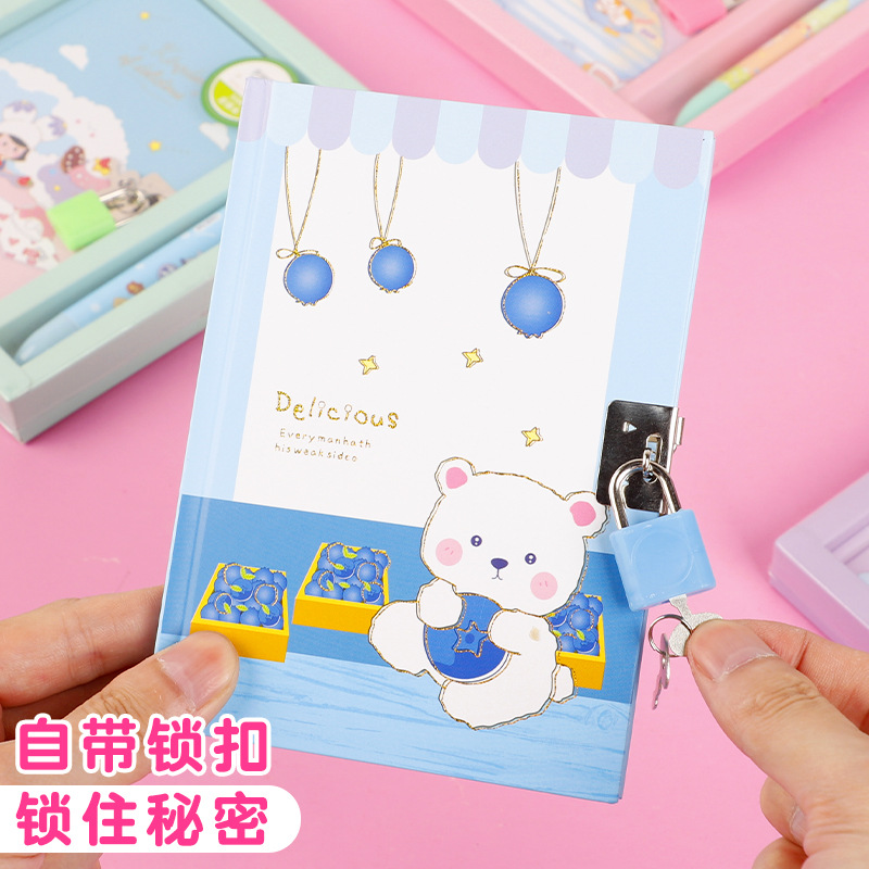 Journal Book Set Girl Heart Cute Notebook Primary School Student Book Gift Box Diary Prize Gift Wholesale
