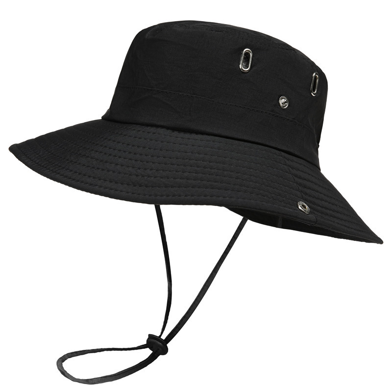 New Fisherman Hat Uv Protection Camping Drawstring Sun Protection Outdoor Mountaineering Fishing Hat Japanese Cowboy Hat Universal Men