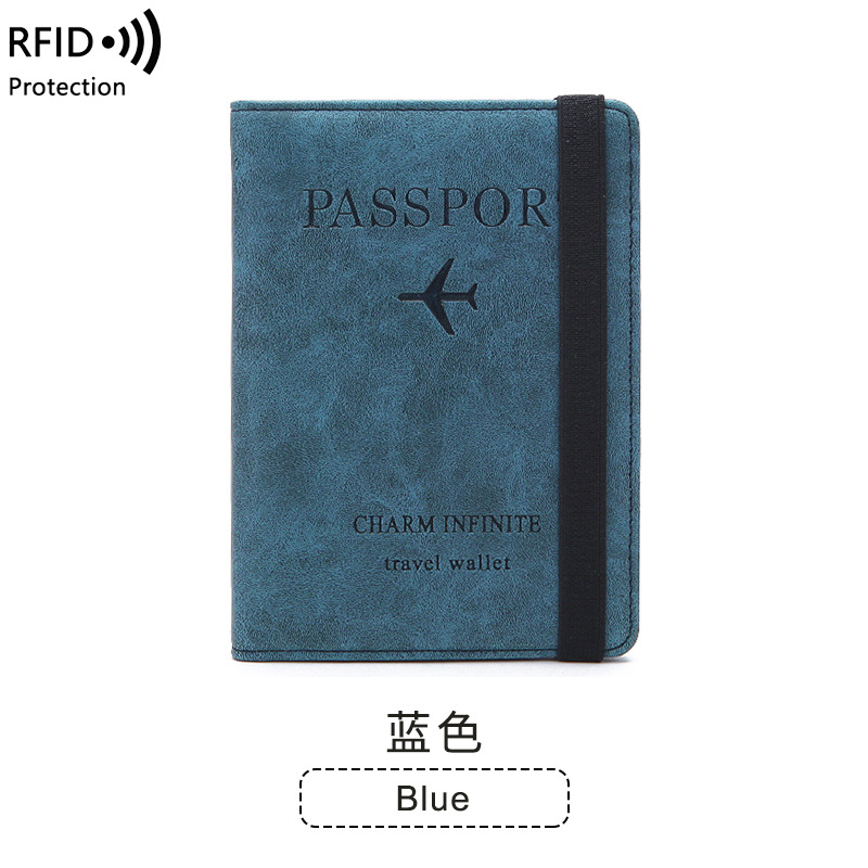 Cross-Border Hot Selling New Passport Holder Travel Abroad RFID Passport Jacket Men and Women Ultra-Thin Multi-Functional Document Bag