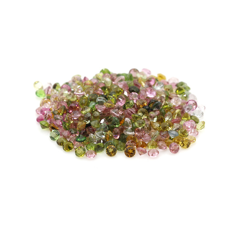 天然彩色碧玺电气石圆形切割裸石 戒指手链镶嵌配石主石批发-阿里巴巴