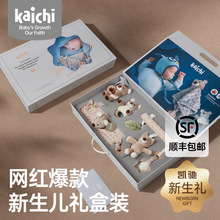 kaichi凯驰新生婴儿礼盒01岁手摇铃安抚玩具宝宝满月百天见面礼物