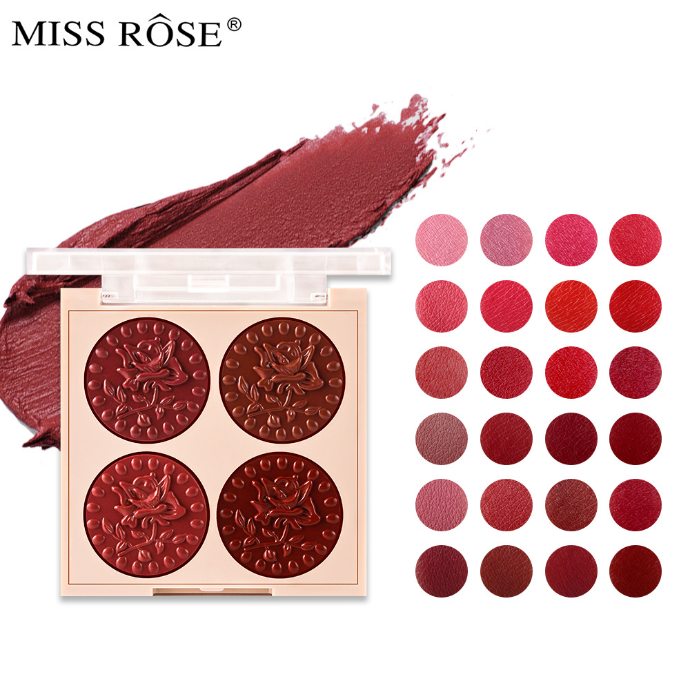 Missrose Popular Recommended Matte Embossed Lipstick Set Box No Stain on Cup Non-Fading Lipstick Compact Wholesale Supply