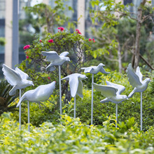 户外玻璃钢抽象鸽子小鸟园林雕塑工艺品坪庭院动物装饰摆件