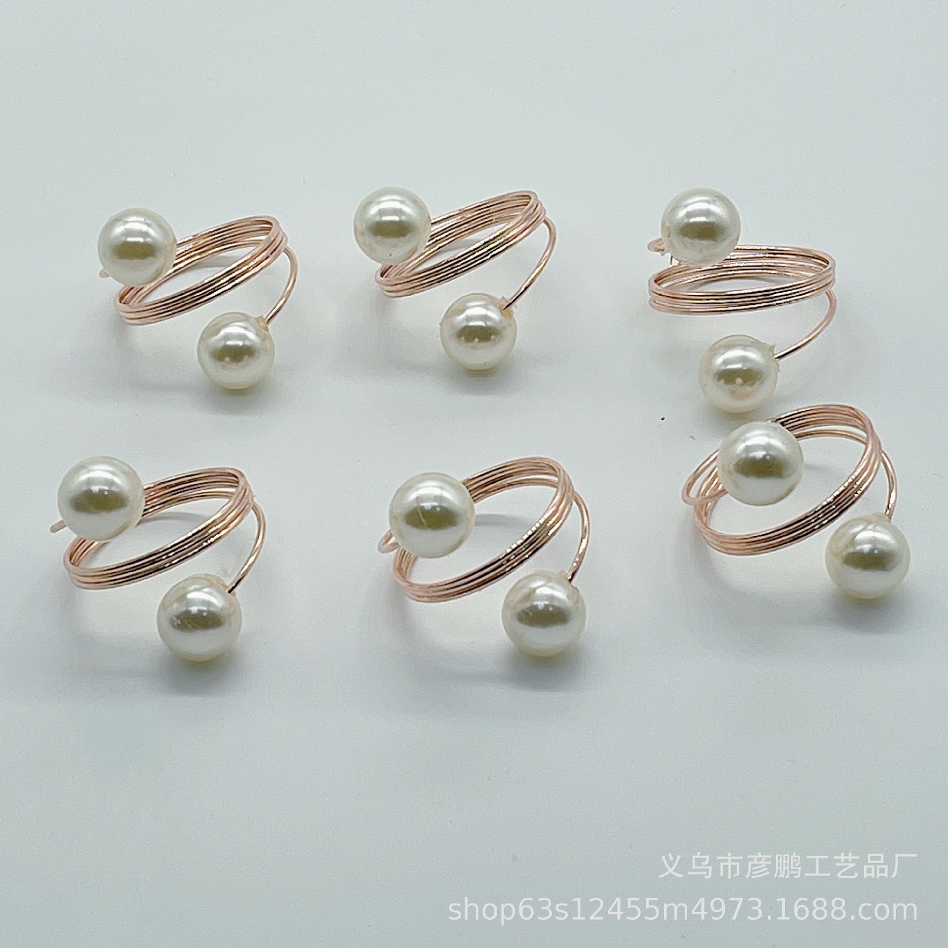 Amazon Cross-Border Hotel Napkin Ring Spring Pearl Design Napkin Ring Napkin Ring Wedding Exquisite Napkin Ring