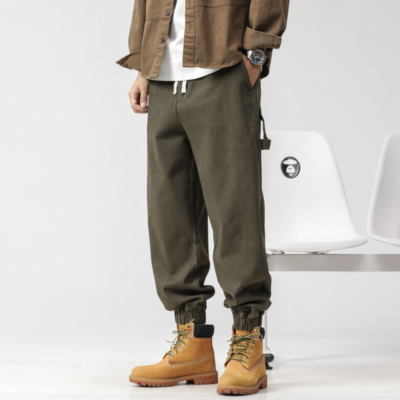 秋冬重磅机能工装裤男潮牌美式配马丁靴高街男裤休闲束脚男款裤子