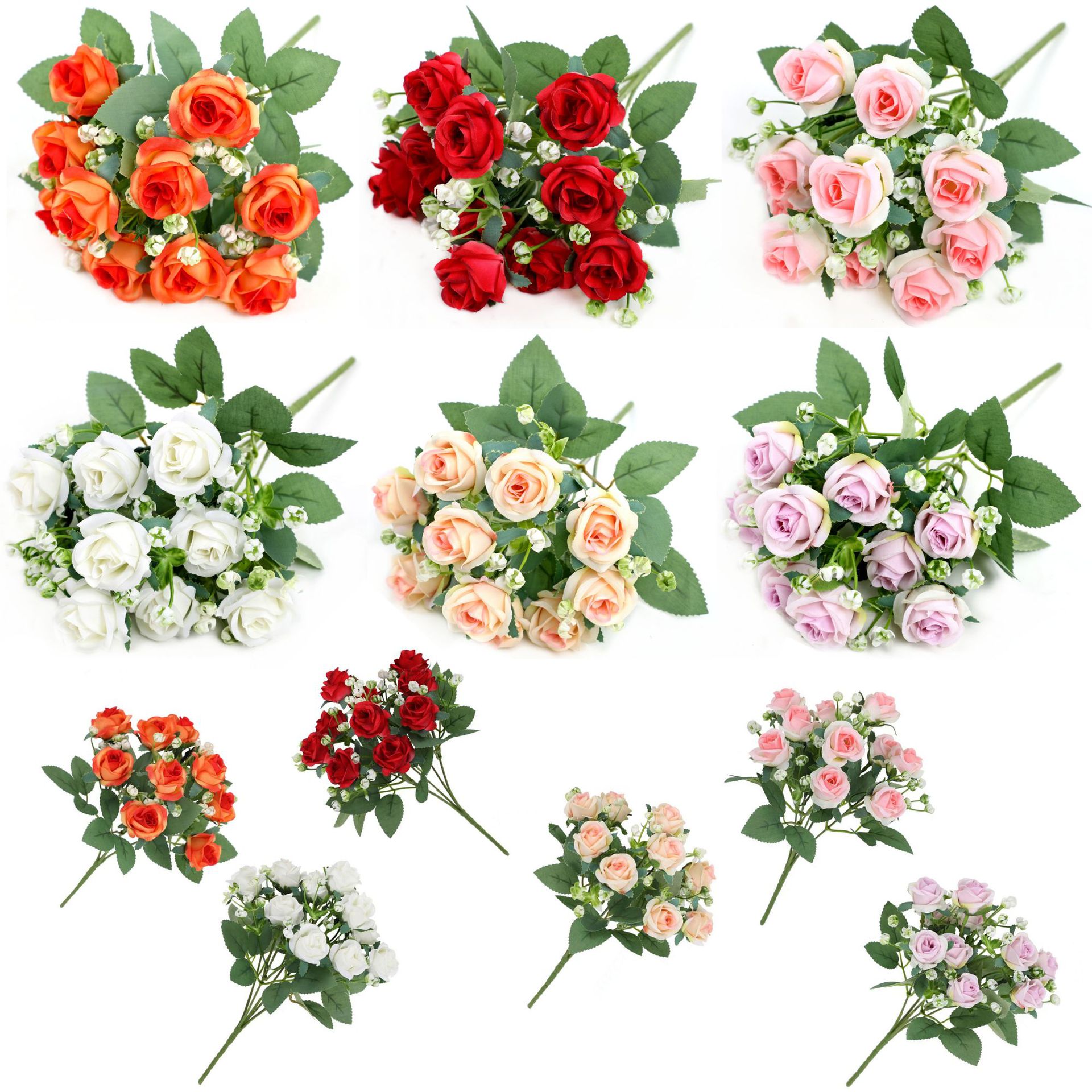artificial flower rose small bouquet wedding celebration decoration home furnishings artificial flowers pastoral partysu fake flower wholesale