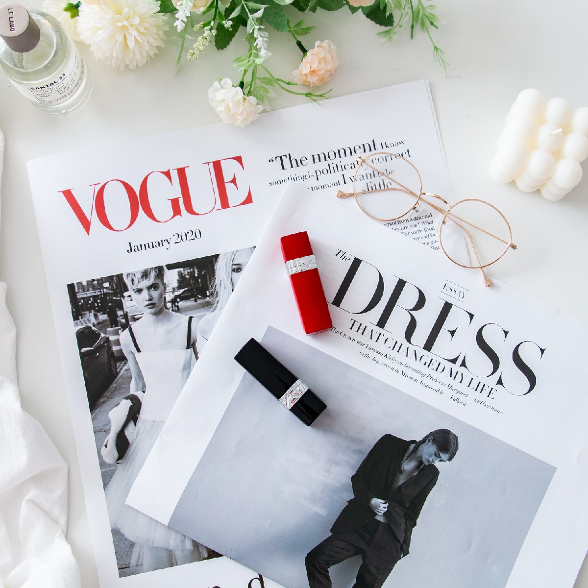 ins时尚大报纸拍照道具 模特摆拍摄影背景布景装饰杂志风复古海报-阿