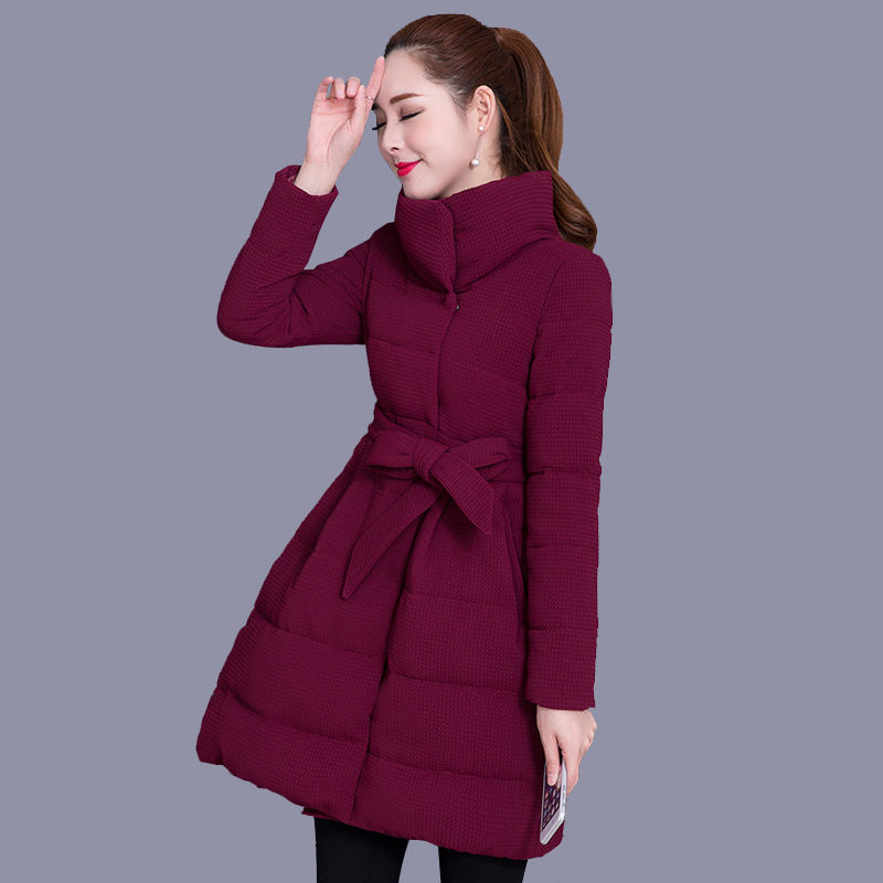 2020冬装新款韩版修身加厚保暖a字版棉服女中长款冬季棉衣女外套