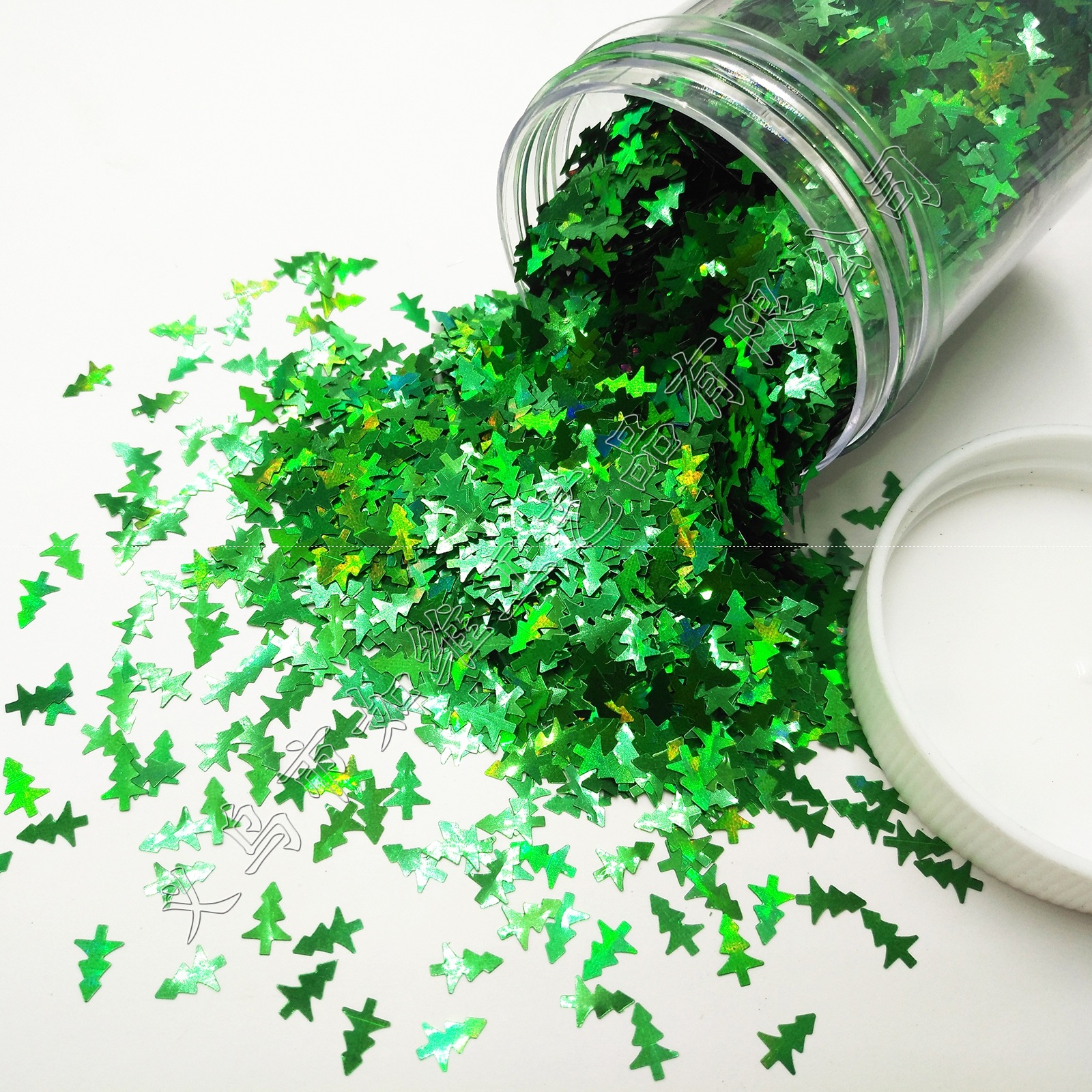 镭射绿色pet金葱闪粉8mm圣诞树闪光亮片 滴胶美甲圣诞化妆礼品