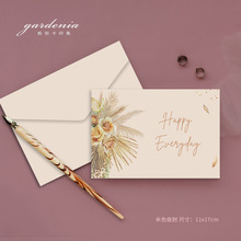 时尚简约韩式现货信封 手绘复古花朵信封可信封封套设计