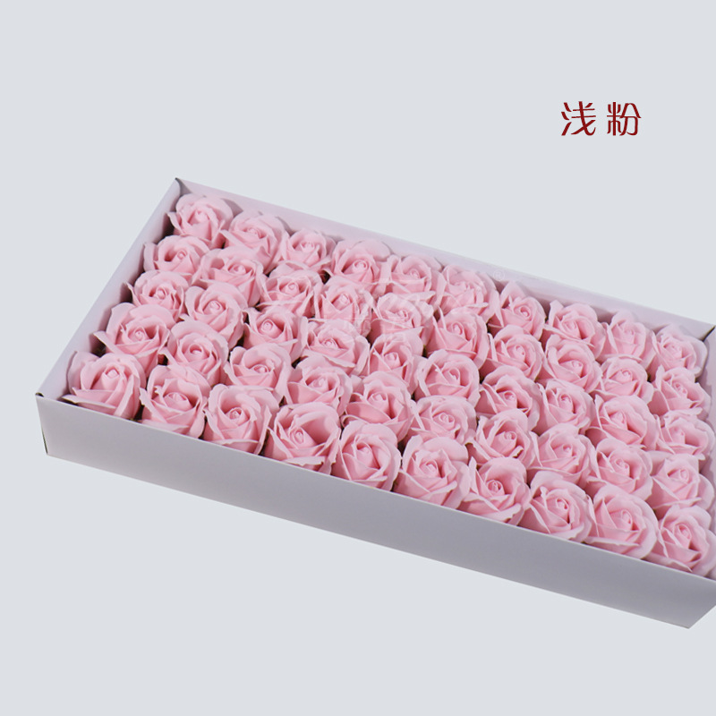 Three-Layer Soap Flower Head Soap Flower Rose Artificial Water Flower with Base Vietnam Valentine's Day Factory Wholesale