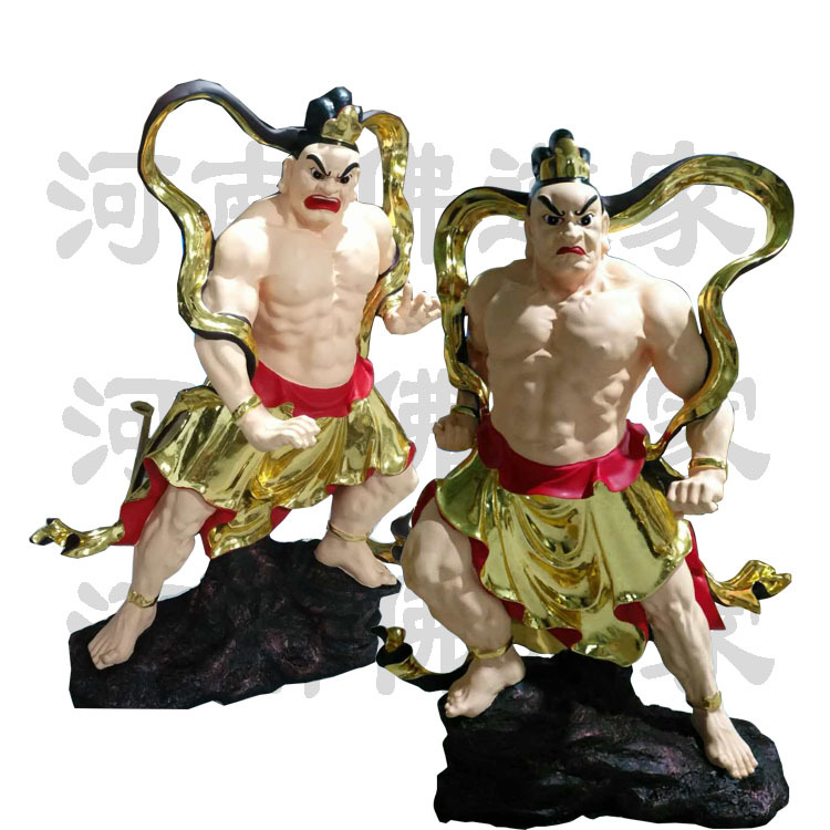哼哈二将神像 郑伦神像 陈奇神像二金刚 玻璃钢彩绘佛像摆件-阿里巴巴