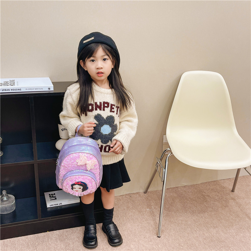 Korean Style Children's Bag Cute Little Princess Sequins Cartoon Backpack Kindergarten Children Travel Lightweight Backpack