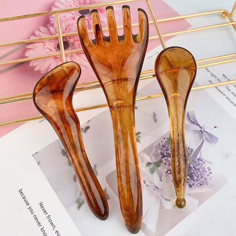 五爪头部按摩梳子 头疗经络梳批发 树脂五齿梳拔筋刮痧美容拨筋棒