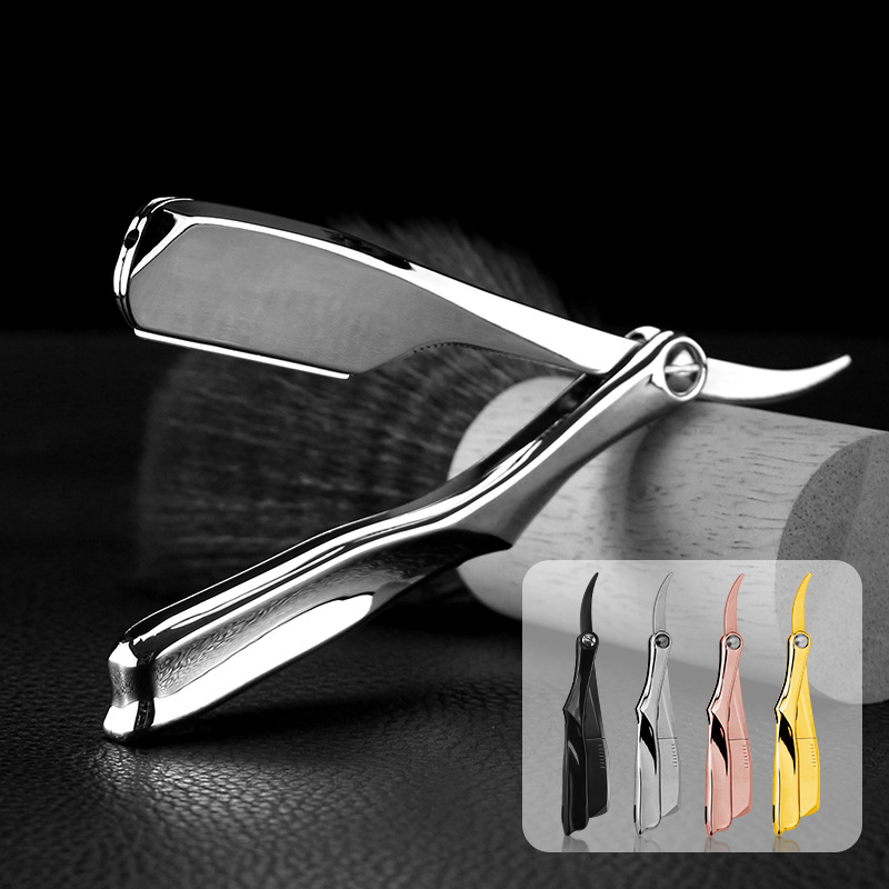 厂家批发老式手动刮胡刀理发店剃须刮胡子修面修眉刮刀折叠剃须刀