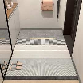 北欧风入户地垫玄关进门耐磨防滑脚垫家用门口可裁剪水晶绒地垫